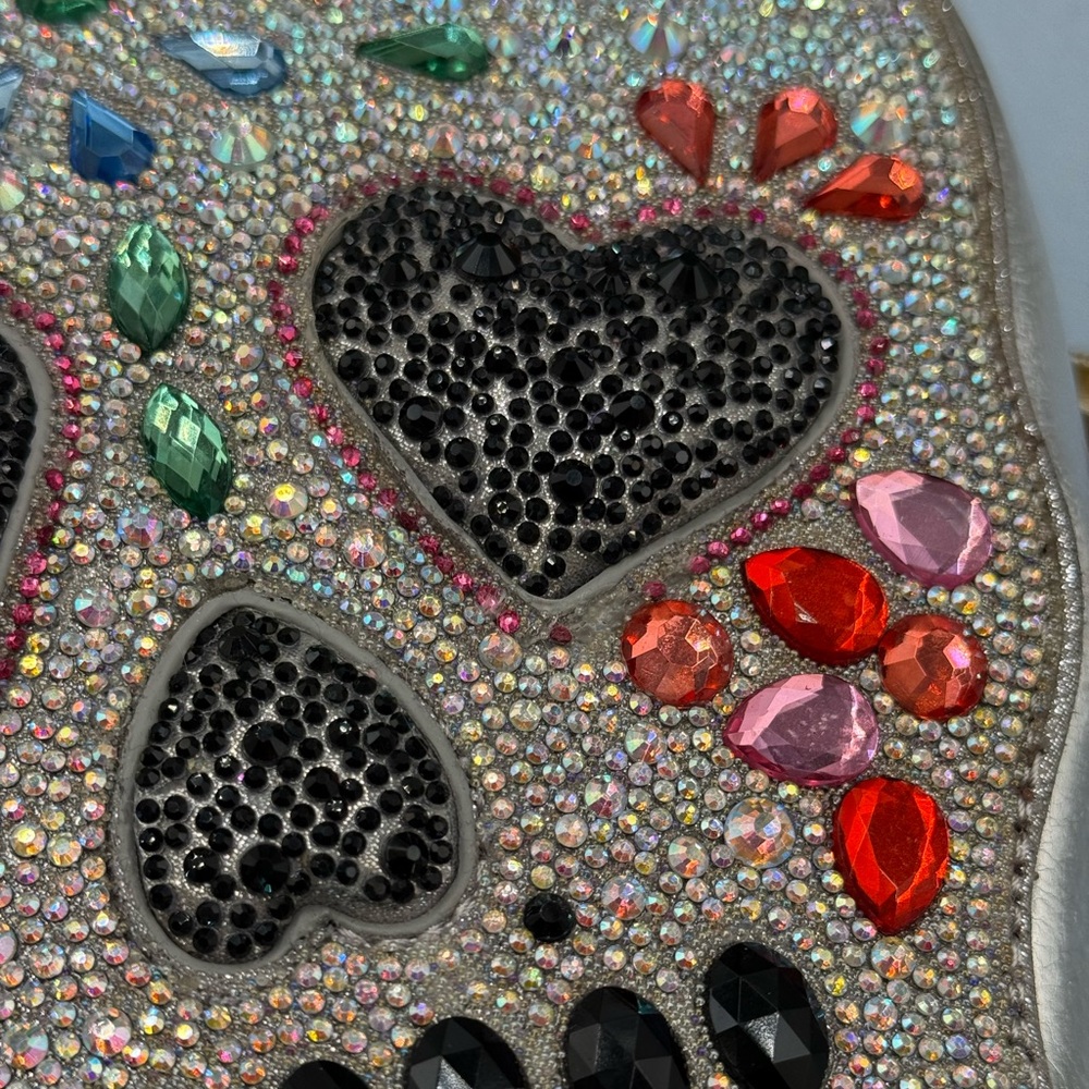 🆕 BETSEY JOHNSON 🧿 NWOT Bone-Jour Sugar Skull Crossbody Bag, Silver & Rainbow - Picture 16 of 16